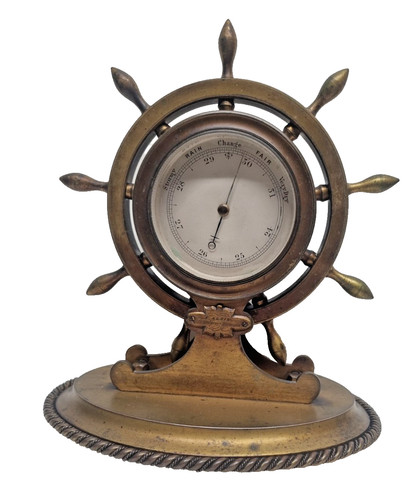 Ships wheel aneroid barometer - ships,
