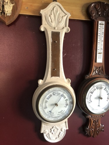 Antique aneroid barometer with - antique,