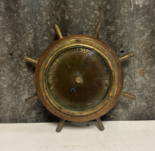 Aneroid barometer ships wheel - barometer,