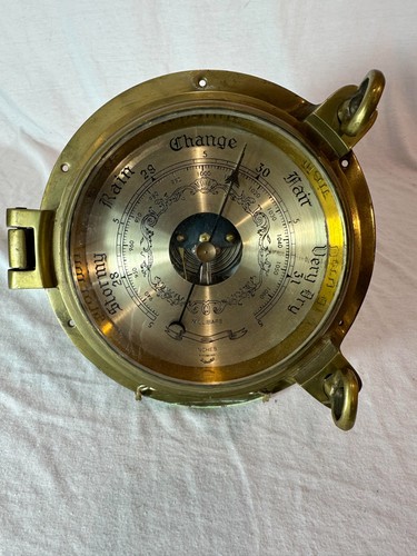 Antique brass ship barometer - brass,